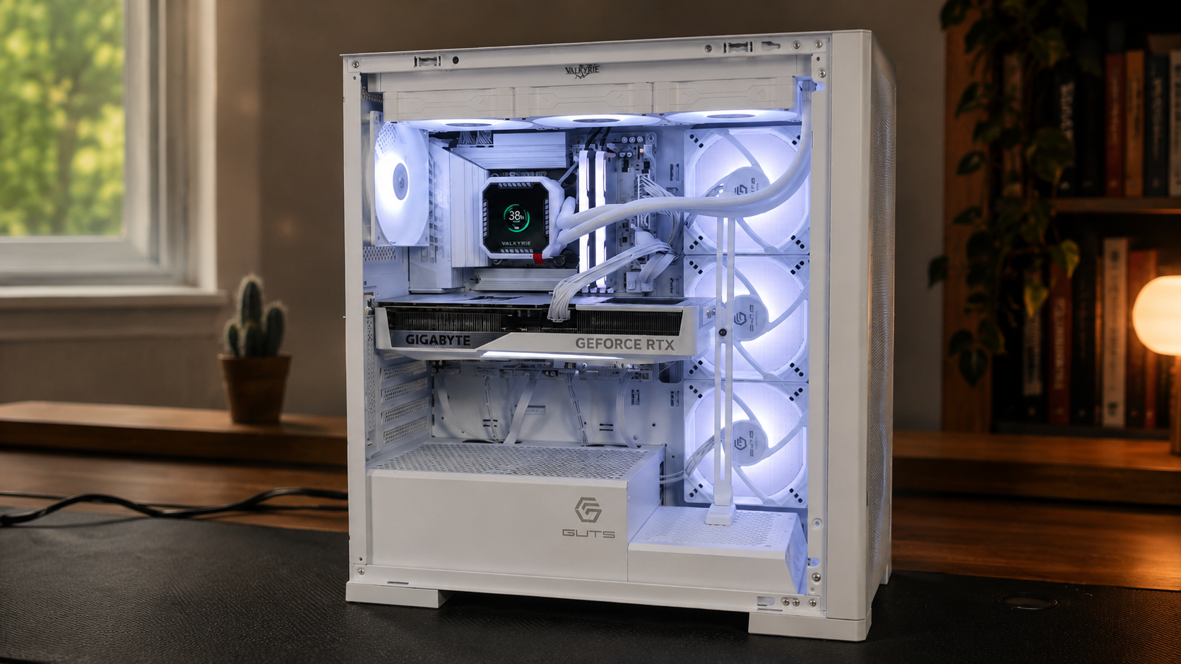 화이트 게이밍PC LCD 수랭 튜닝