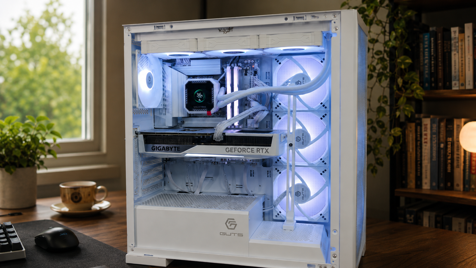 화이트 게이밍PC 측면