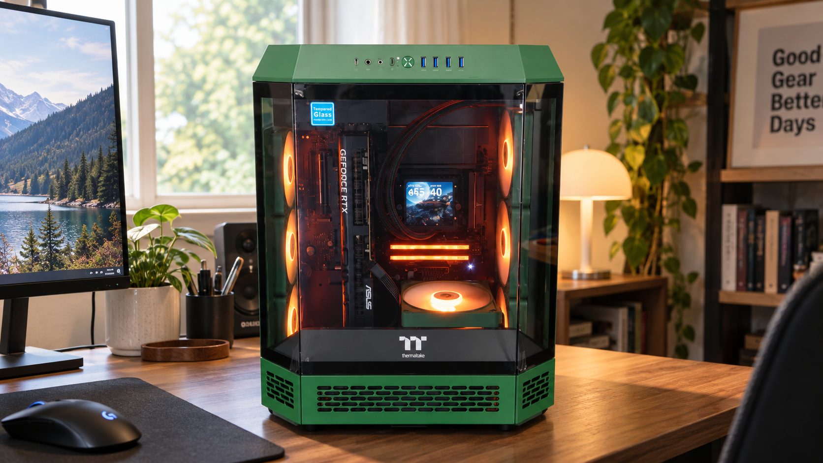 9850X3D RTX 5070 Ti 레이싱 그린 게이밍PC 메인 사진